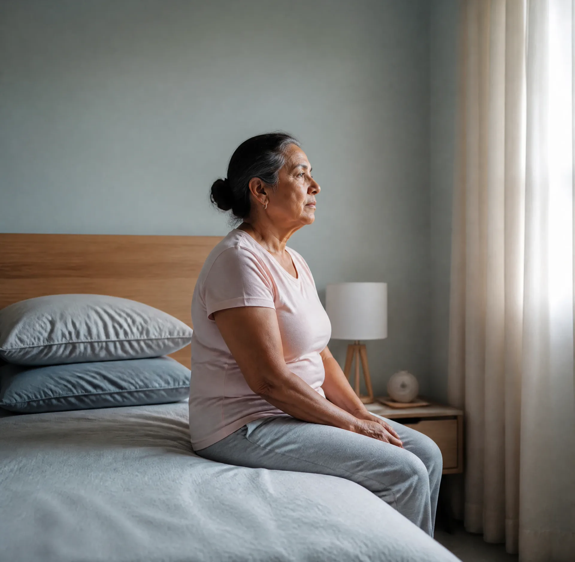 Paciente con insuficiencia cardíaca que necesita almohadas para poder dormir